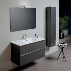 COMPOSIZIONE SWEET 100 BIANCO LUCIDO CON LAVABO AD INCASSO XS
