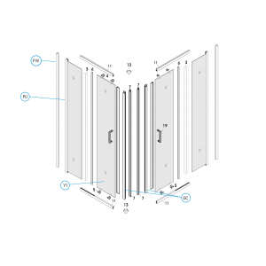 RICAMBI BOX DOCCIA A 2 LATI SLIM/SHADE