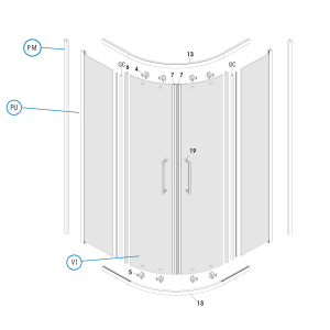 RICAMBI BOX DOCCIA SEMICIRCOLARE SLIM/SHADE