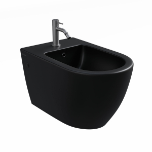 BIDET SOSPESO RIMEX ROUND NERO OPACO FISSAGGIO LATERALE