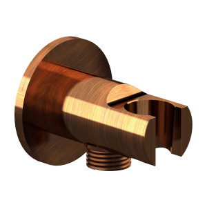 PRESA ACQUA 1/2 TONDA CON SUPPORTO RAME SPAZZOLATO