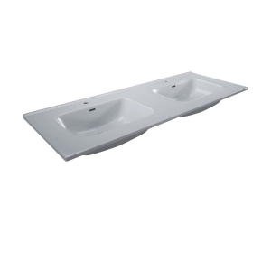 LAVABO XS DOPPIA VASCA 120 BIANCO LUCIDO