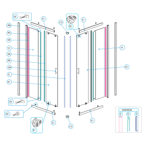 Ricambi per box doccia rettangolare EKO