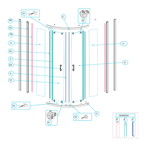Ricambi per box doccia semicircolare EKO