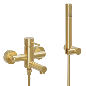 GRUPPO VASCA DUPLEX SLIM ORO SPAZZOLATO