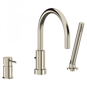 MISCELATORE BORDO VASCA SLIM a 3 FORI VISUAL INOX